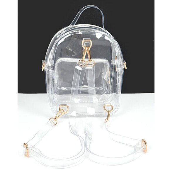 BNWT Brand New Transparent Small Stadium Backpack Convertible Stadium Bag - Picture 3 of 4